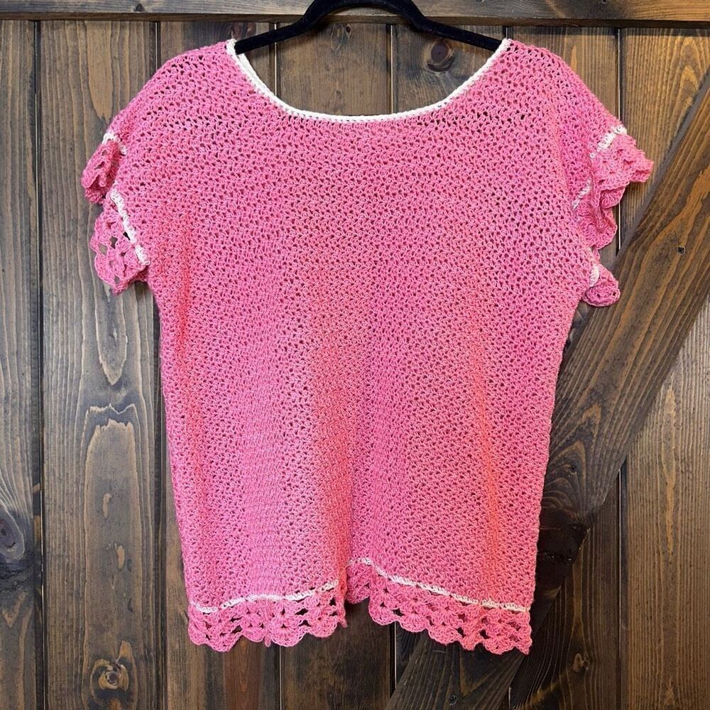 Handmade Boho Cottagecore Crochet Knit Top
